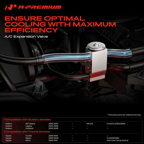 Heavy Duty AC Expansion Valve Replacement For Toyota Rav4 And Honda With Auto Temp Control, silver valve detail with hoses.