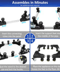 Assembly instructions for Heavy Duty Appliance Dolly With 10 Support Feet And Four Locking Swivel Wheels for easy moving.