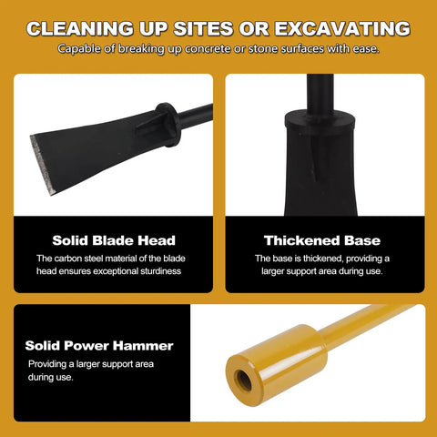 Heavy Duty Root Cutting Tool With Hammer Impact Design showing solid blade head and thickened base for tough landscaping tasks