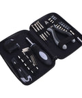 Image of Must Have Home Repair Starter Tool Kit With Ten Bit Set Four Screwdrivers Tape Measure Pliers Hex Wrenches In Durable Iron Storage Box For DIY Beginners And Homeowners.