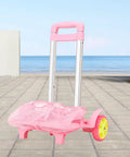 Foldable Aluminum Trolley Cart Hand Truck With Ergonomic Handle, Removable Frame, Easy Fold Design, Lightweight Backpack Carrier For Books And Gear, Pink, 330 mm x 900 mm