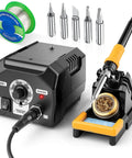Upgraded Soldering Station Kit With Rapid Heating, ESD Safe Design, Five Replaceable Tips, and 63.5oz Rugged Build for Electronics Repair