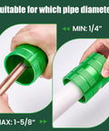 Beefy 4 Blade Pipe Reamer Tool for Deburring Inner and Outer Edges fits 1/4 to 1-5/8 inch copper PVC tubes in green casing