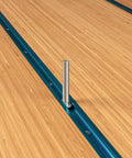 Quarter Inch 20 T Track Bolts Kit For T Track And T Slot Jigs One And A Half Inch Long Tee Bolts in blue T-track on wood surface