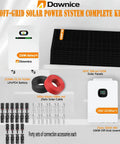 Kickass 22KW Off Grid Solar Power System Total Loadout With 21KWH LiFePO4 Battery Bank, forty 550W PV panels, and inverter kit.
