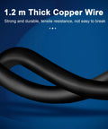 1.2m thick copper wire, strong and durable with tensile resistance, shown against blue background