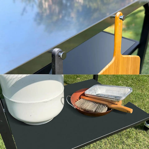 Movable Pizza Oven Table And Prep Cart For Outdoor Grills Fits Ooni Ninja Blackstone Bighorn Cuisinart And More with tool storage