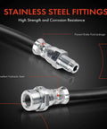 Front Brake Hydraulic Hose For Ford Escape 2008 To 2012, Mazda Tribute 2008 To 2011, Stainless Steel Fittings, Close-up