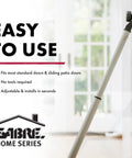 Adjustable 2 In 1 Door Security Bar With Scratch Proof Grip Removable Knob Top installed in sliding door