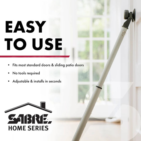Adjustable 2 In 1 Door Security Bar With Scratch Proof Grip Removable Knob Top installed in sliding door