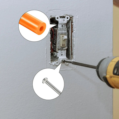 Outlet Spacer And Screw Kit With 60 Orange Spacers And 90 6 32 Thread Round Head Screws 6 Different Lengths Electrical Extender Set