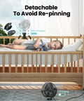 Mini Portable Stroller Fan Clip On Battery Operated Detachable 3 Speed Rechargeable 360 Degree Rotating Flexible Tripod on crib