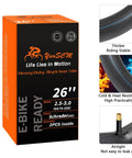 Heavy Duty 26x3.0 E Bike Inner Tubes 26x2.50 2.60 2.80 3.0 Compatible with Schrader Valve Fat Tire Tubes 64 76 559 ETRTO AV32mm Two Pack