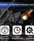 Dunviku 213-928 engine coolant temperature sensor with brass threaded fitting and black housing, close-up view