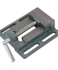 Beefy 3 Inch High Carbon Steel Drill Press Vise with raised widened jaws for precise woodworking and metalworking projects