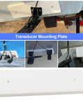 Boat Transducer Mounting Plate for Fish Finder and Sonar, Transom Saver and Stern Saver Mount, Marine Transducer Bracket, White, Dock Ready Install, Fits All Boat Types, Durable High Impact Plate, 12 by 3.5 by 0.75 Inches on boat transom