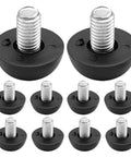 Adjustable M8 Furniture Leveling Feet With Rubber and Iron For Sofas, Chairs, And Patio, 10 Pack No Slip Screw In Glides, Easy Install, Protect Floors, Prevent Tipping, Sleek Black Finish, Ideal For Indoor Or Outdoor Use, black rubber screw-in feet