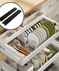 Heavy Duty Stainless Steel Drawer Slides 10 Inch Ball Bearing Glide 2 Pack For Quiet Smooth Opening And Soft Close Noise And Vibration Reduction Tough As Nails Built To Last For Kitchen And Office Drawers, shown in kitchen drawer use
