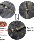Zipper Pull Replacement Metal Handle Kit for Luggage and Bags 4 Pack Zinc Alloy With Steel Spring Vintage Black Gloss Finish Easy Fix