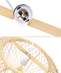 Handwoven Bamboo Pendant Light For Kitchen Island And Dining Nook with E26 socket detail, wicker chandelier view