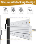 Illustration of Two Pairs 41 Inch French Cleat Hangers With 500 Lb Load Capacity Heavy Duty Aluminum Z Clips Wall Interlocking Brackets