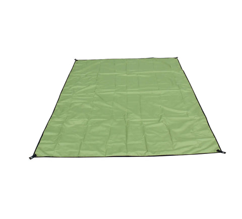Rugged 118 By 118 Inch Waterproof Camping Tarp With 3000mm PU Coating For Tents Hammocks And Ground Coverage Army Green unfolded
