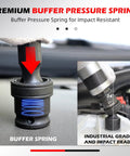 Close-up of premium buffer pressure spring for impact resistant socket, with industrial grade application.