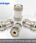 UHF Female to Female Coaxial Barrel Adapter SO239 Coupler Jack Connector set of 4 for CB and Ham Radio