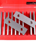Garage Ready Premium Workshop Grade Precision Machinist Parallels Eighth Inch Thick Five Inch Long Ten Matched Pair Drill Press Layout Blocks Hardened Tool Set in red case.