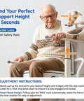 Senior man using Built Tough Adjustable Toilet Safety Rails With Heavy Duty Stainless Steel Grab Bars For Seniors, adjusting height.