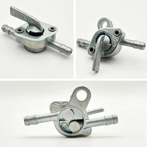 Inline Gas Petcock Shut Off Valve for 50cc to 125cc dirt bikes with 6mm inlet/outlet, three sixteenth inch fuel line compatibility