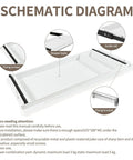 Schematic diagram of Under Desk Sliding Drawer With Smooth Ball Bearing Rails For Sit Stand Tabletops with guide rail and fixing screws.