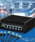 Silent Fanless Mini PC Powered By Core I3 8130U Processor With Six Rugged Network Ports, showing 6x 2.5GbE LAN ports.