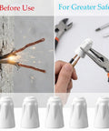 Front view of Cobee 36-piece white ceramic wire connectors for high-temperature electrical repairs.