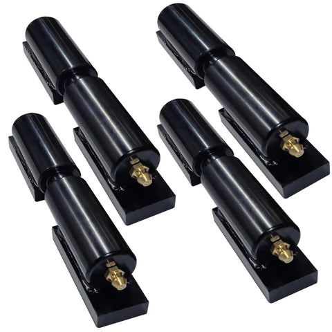 Four Pack Weld On Barrel Gate Hinges For Five Inch Gates Detachable Gate Doors 500 Pound Capacity Per Hinge With Bearing Ball Heavy Duty Steel Fence Trailer Ramp Gate Workshop Use, black steel hinges