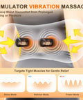 Ergonomic 3-In-1 Lumbar Support Pillow With Triple Fusion Back Massager And Heat For Sciatica Pain Relief showing vibration massage feature for tight muscle relief.