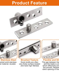 Hidden Door Pivot Hinges Set Stainless Steel 270 Degree Rotation, 2 Pack with screws, 98mm x 24mm x 4mm, 18mm axis, product feature