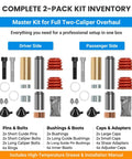 Complete 2-pack caliper guide pin kit for Bendix ADB22X brake systems with pins, bushings, caps, and installation manual.