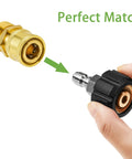 FIXFANS pressure washer adapter set; M22 14mm to 1/4 in quick-connect fittings, 2-pack