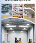 Powerful 350W UFO LED High Bay Lights 8 Pack With 52,500 Lumens, 5000K Cool White for gym, supermarket, barn, warehouse lighting