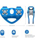 Beefy Built Tough Zip Line Pulley Tandem Speed Double Pulley 30KN 6700LBS Breaking Strength For 1/4 5/16 3/8 1/2 Inch Cable