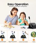 Mother and daughter using Heavy Duty Button Circle Cutter 2.75 Inch Circle To 2.28 Inch Button Pin Die Punch for crafting badges