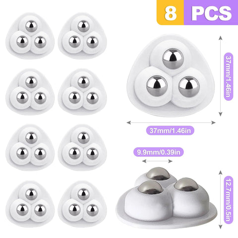 8 Pack Self Adhesive Kitchen Appliance Casters 360 Degree Swivel For Smooth Mobility Of Countertop Appliances And Small Furniture