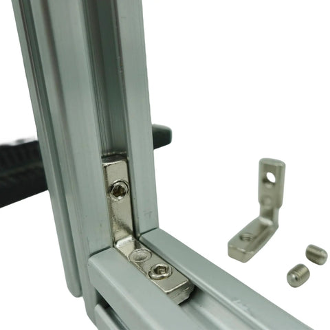Heavy Duty 200mm T Slot Aluminum Profile For DIY Builds 1 Piece 20x20mm Silver Extrusion joint detail with connectors