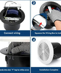 Installation steps for 7 Inch Bathroom Exhaust Fan 50 CFM Quiet Vent With 1.0 Sones Low Noise Performance, Ceiling Or Wall Mount.
