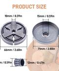 5 Piece Clutch Drum Kit With Needle Bearing, Sprocket Adapter And Washer For Chainsaw size dimensions and parts display