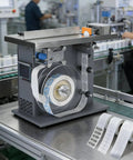 High Speed Semi Automatic Right Angle Corner Labeling Machine, Digital Plc Touch Screen Operated, 20 To 50 Mm Label Width Range, Apply Precise 90 Degree Corners Fast At 15 To 30 Sheets Per Minute For Packaging on a production line.
