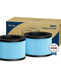 4-in-1 Air Filter Replacement For Smoke Pollen Dander Hair Odors, 2 Pack, blue filters with packaging