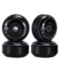 52mm Skateboard Wheels With Bearings And Preinstalled Spacers 90A Black Polyurethane Pack Of 4