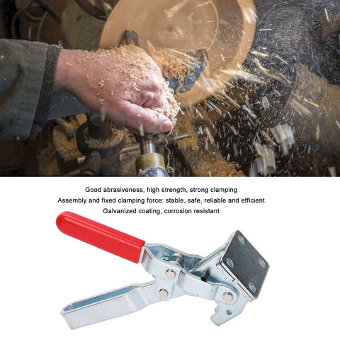 Vertical Quick Release Toggle Clamp Beefy Heavy Duty 450Kg Holding Capacity For Woodworking Professional Tool shown in workshop